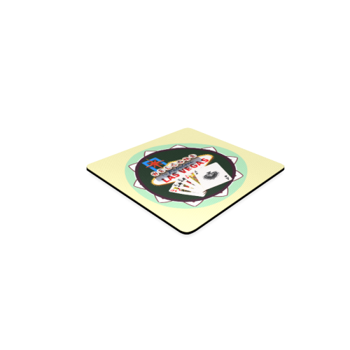 LasVegasIcons Poker Chip - Poker Hand on Yellow Square Coaster