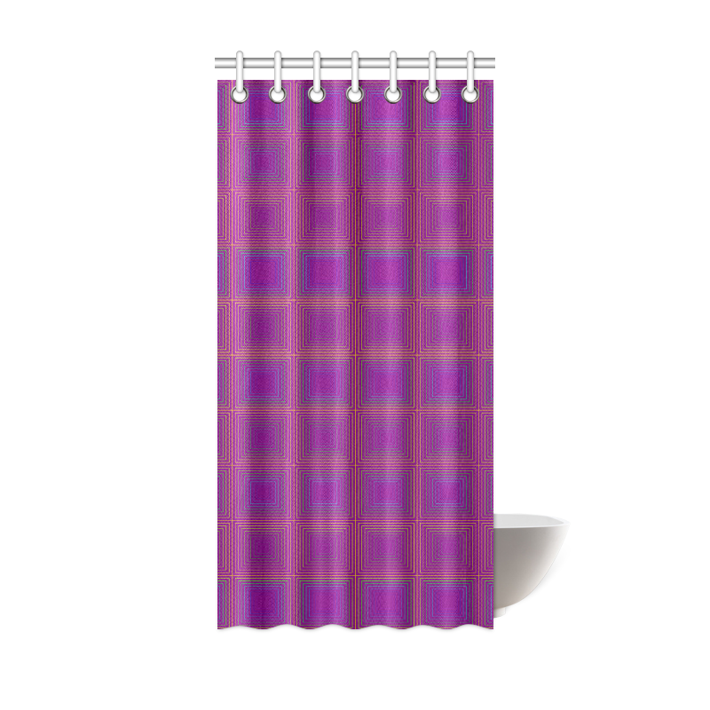 Purple gold multicolored multiple squares Shower Curtain 36"x72"