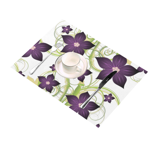 Purple Floral Garden Placemat 14’’ x 19’’ (Set of 2)