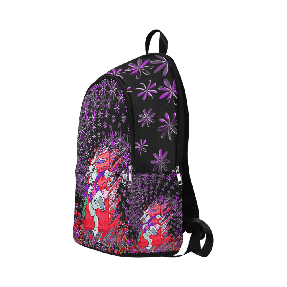White Rabbit Inspired Fan Art Psychedelic Running Late Design Fabric Backpack for Adult (Model 1659)