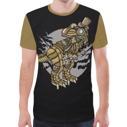 Retro Futurism Steampunk Electic World Dinosaur 2 New All Over Print T-shirt for Men/Large Size (Model T45)