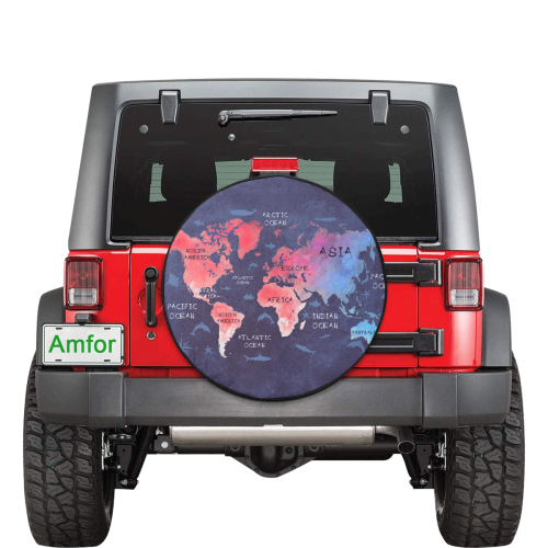world map #map #worldmap 30 Inch Spare Tire Cover