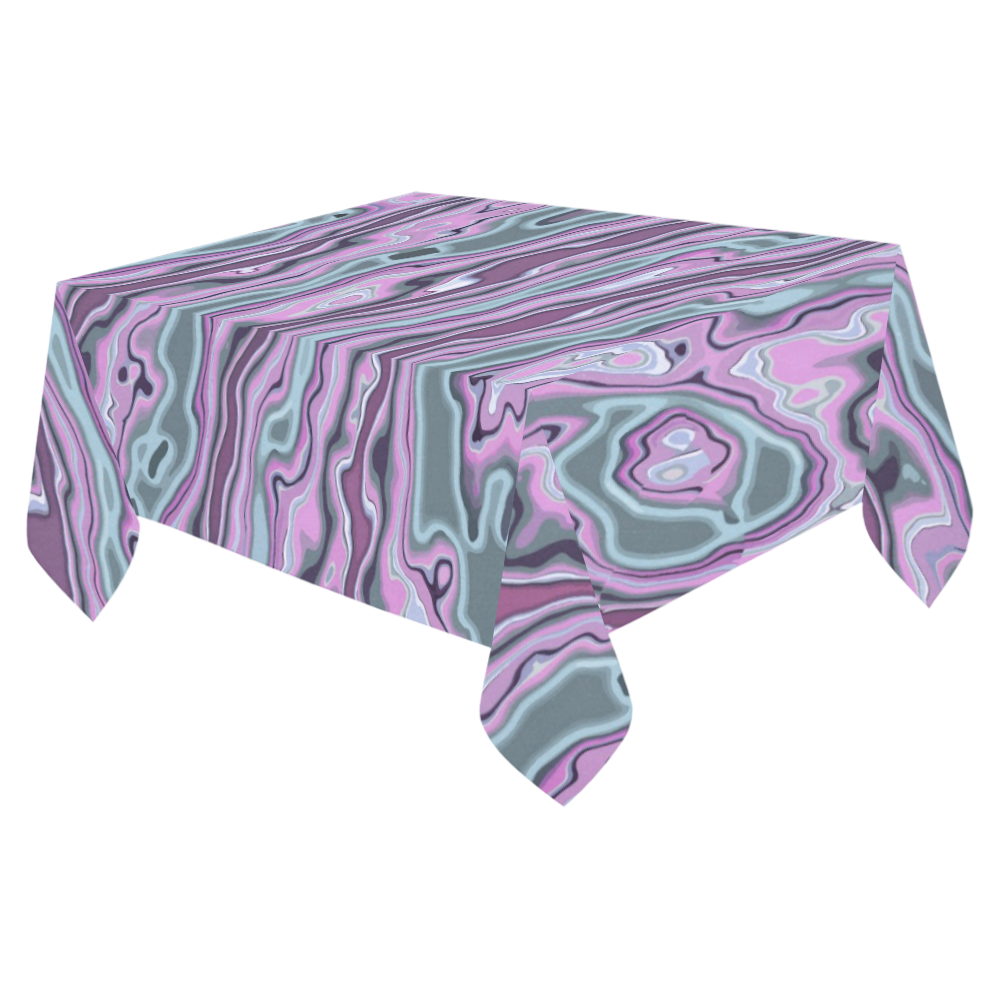 Purple marble Cotton Linen Tablecloth 52"x 70"