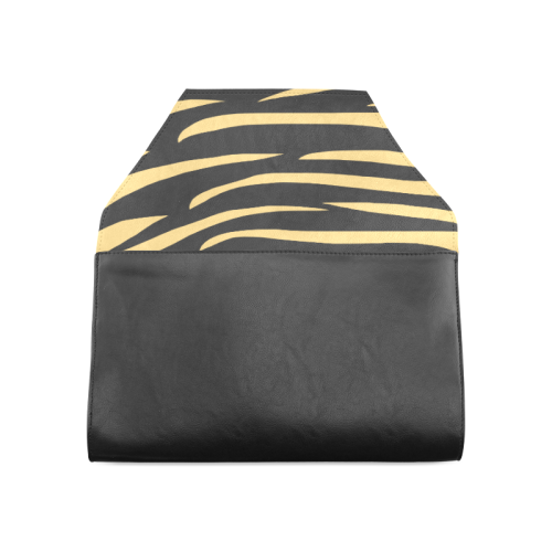 Tiger Stripes Black and Gold Clutch Bag (Model 1630)