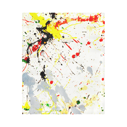 Yellow & Black Paint Splatter Duvet Cover 86"x70" ( All-over-print)