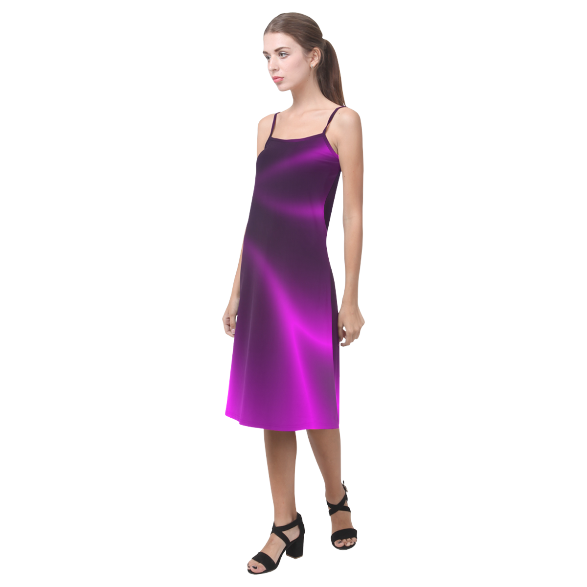 Purple Blossom Alcestis Slip Dress (Model D05)