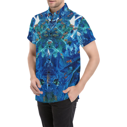 Rainbow Fish Men's All Over Print Short Sleeve Shirt (Model T53)