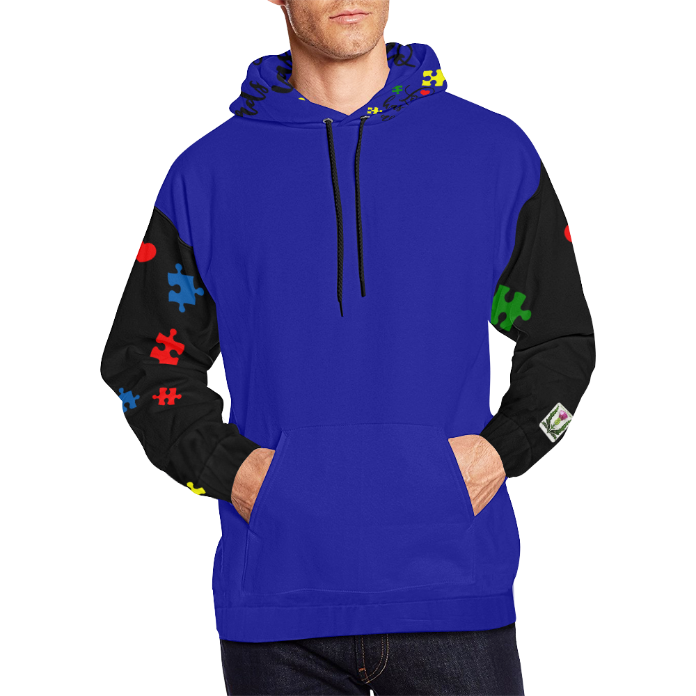 Fairlings Delight's Autism- Love has no words Men's Hoodie 53086Hh1 All Over Print Hoodie for Men (USA Size) (Model H13)