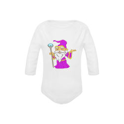 Wizard Gnome White Baby Powder Organic Long Sleeve One Piece (Model T27)