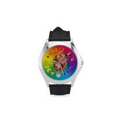 A Rainbow Day Women's Classic Leather Strap Watch(Model 203)
