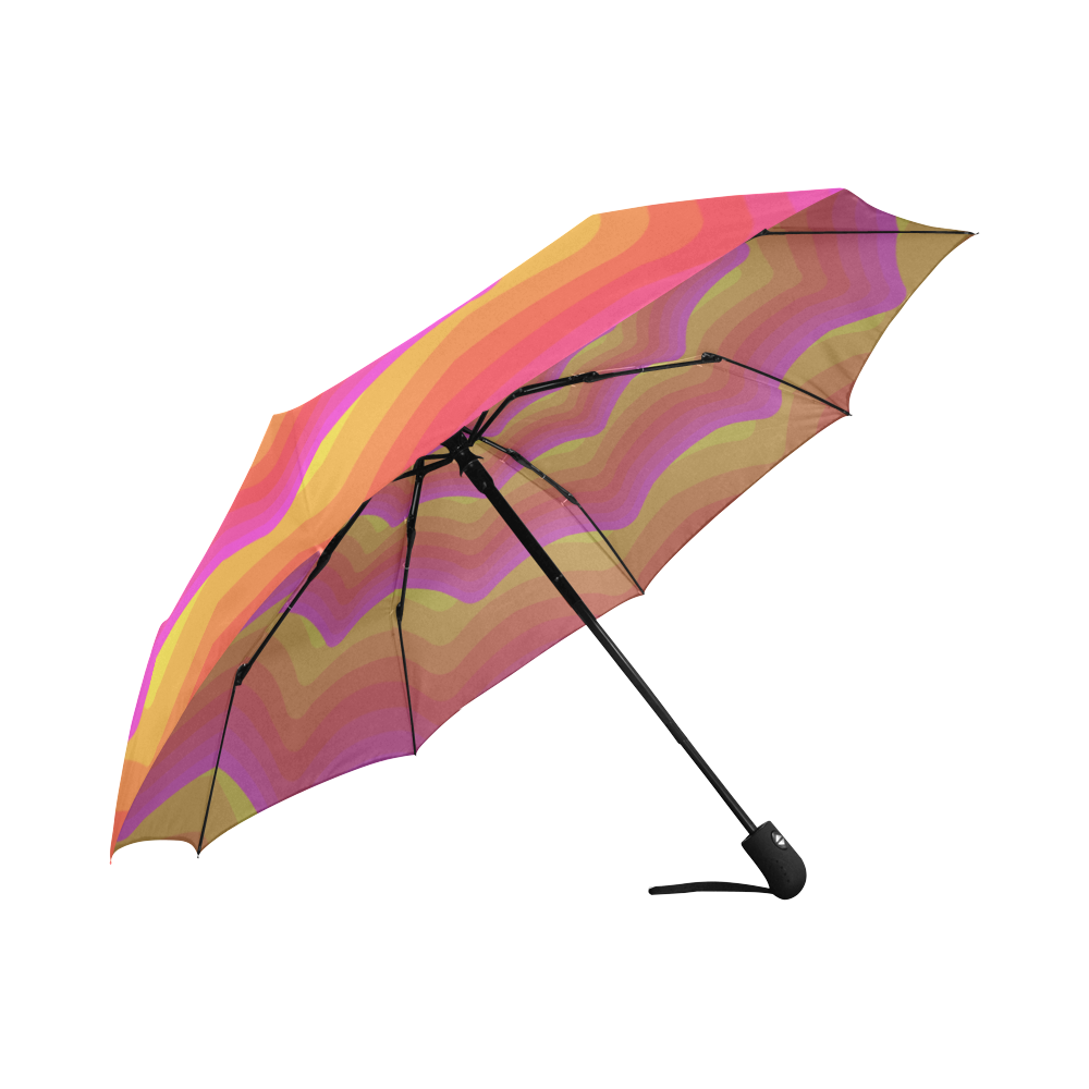 Pink yellow shell Auto-Foldable Umbrella (Model U04)