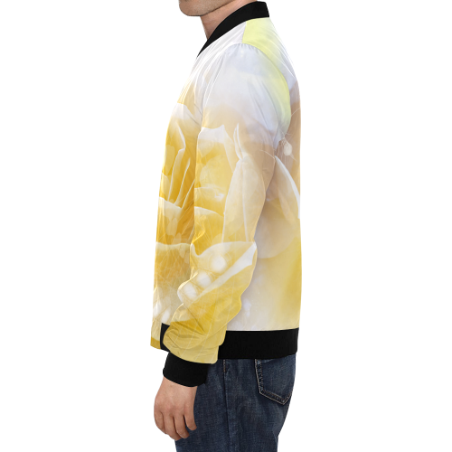 Soft yellow roses All Over Print Bomber Jacket for Men/Large Size (Model H19)