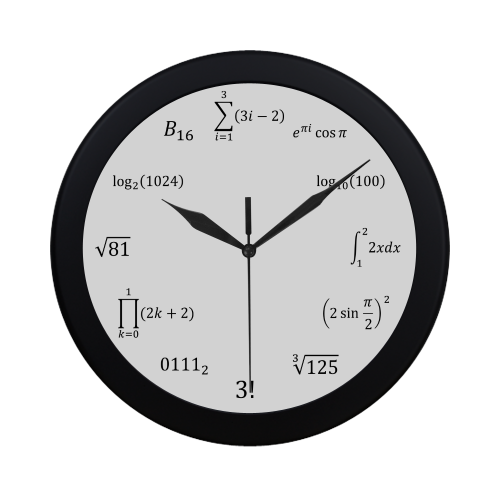 Math Equations and Notation Circular Plastic Wall clock