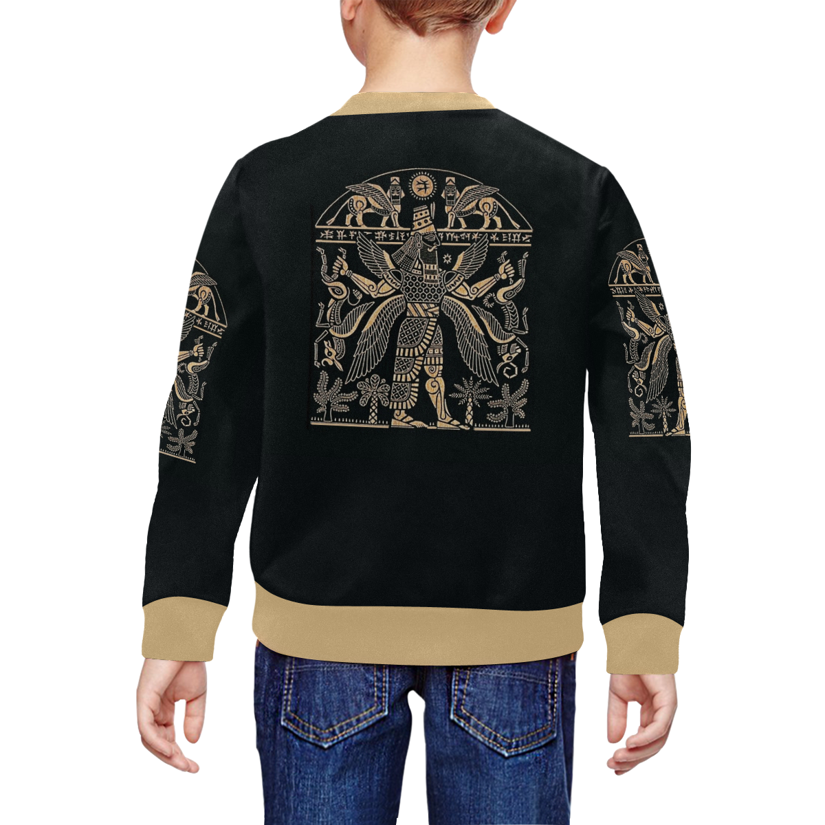 Ancient Assyrian All Over Print Crewneck Sweatshirt for Kids (Model H29)