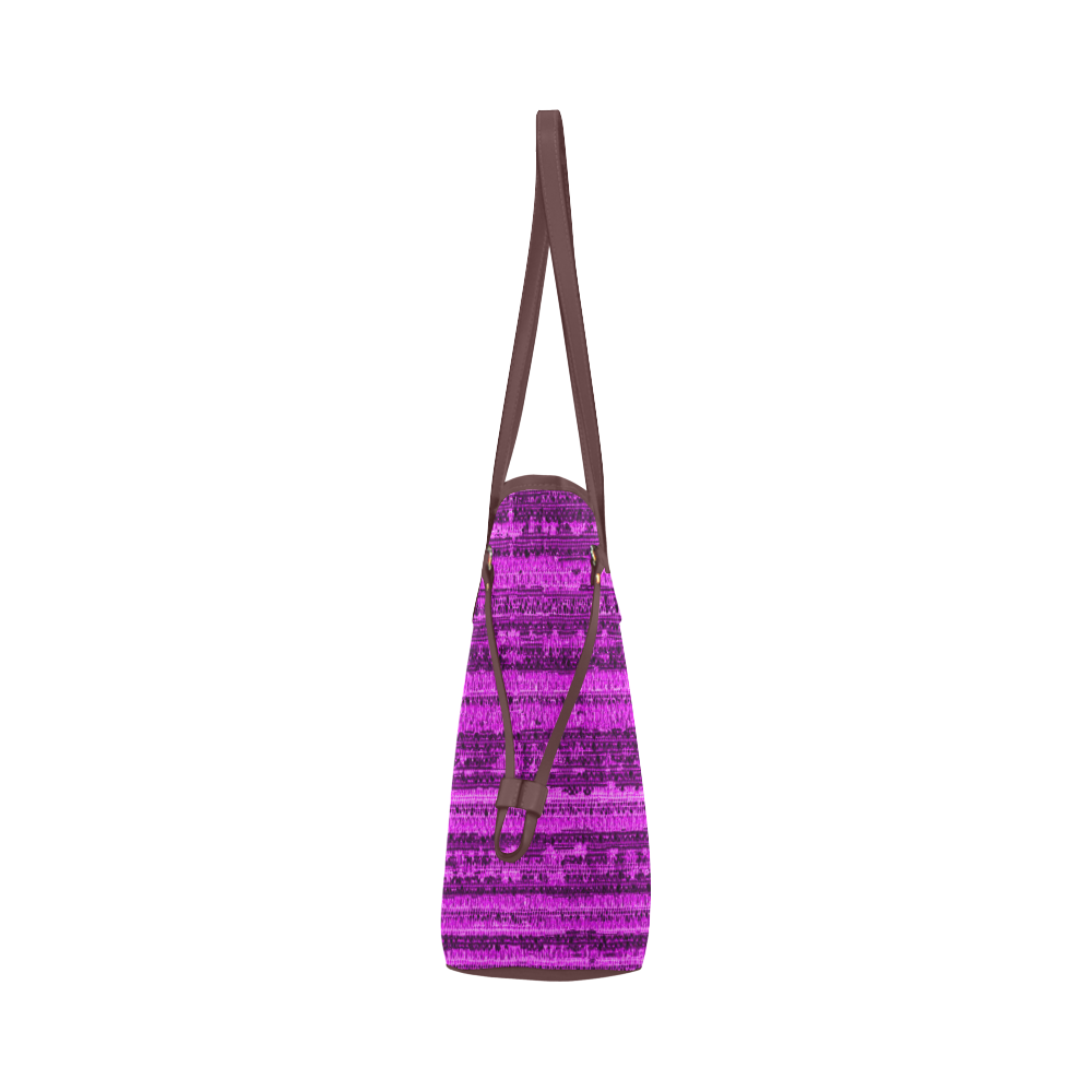 Paris Raven BOHO Purple Sumi Designer Clover Canvas Tote Bag (Model 1661)