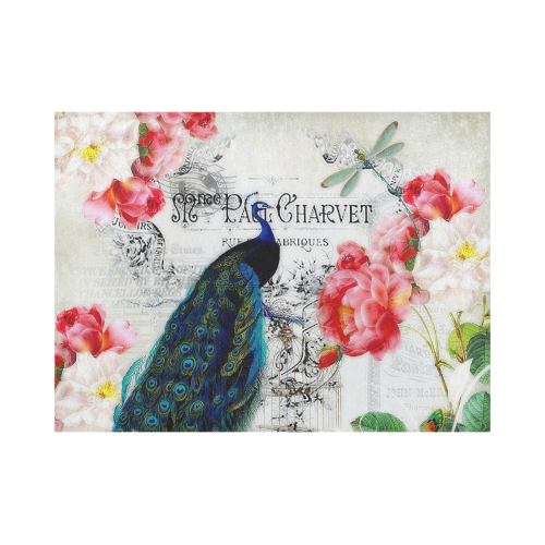 peacock and roses Placemat 14’’ x 19’’ (Set of 4)