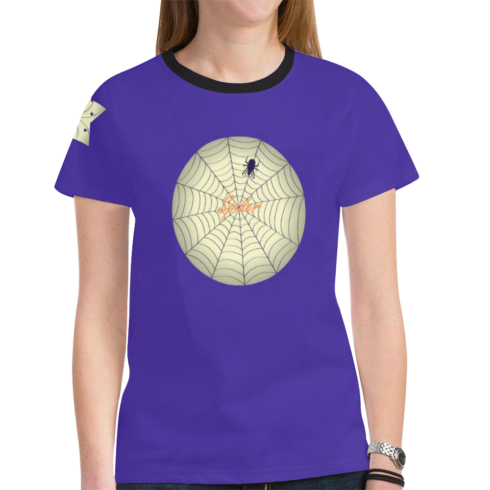 Spiders spin a filament New All Over Print T-shirt for Women (Model T45)