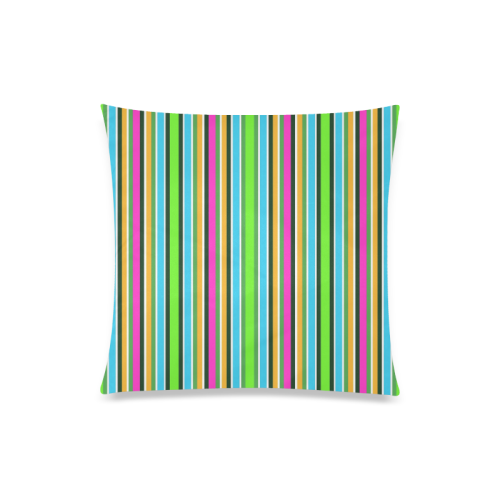 Vivid Colored Stripes 3 Custom Zippered Pillow Case 20"x20"(Twin Sides)