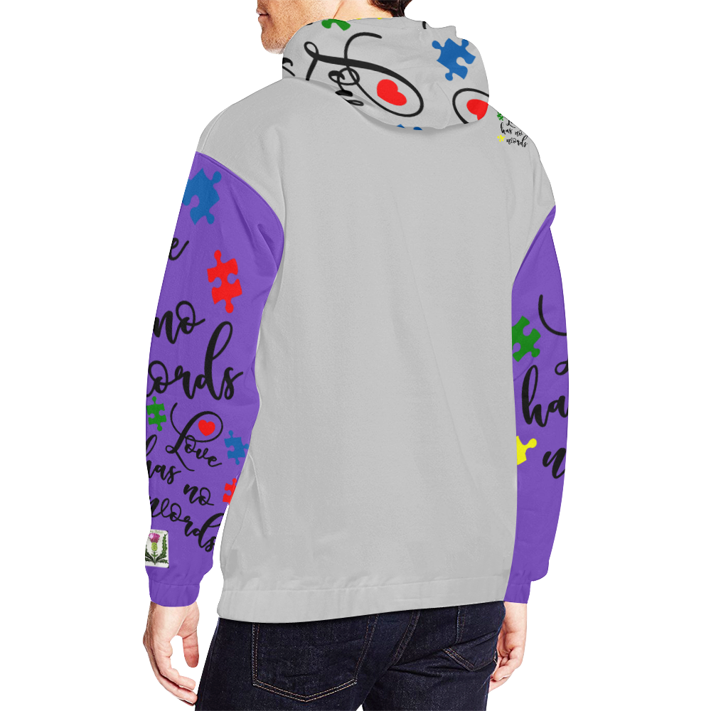 Fairlings Delight's Autism- Love has no words Men's Hoodie 53086Ff1 All Over Print Hoodie for Men (USA Size) (Model H13)