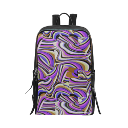 Groovy Retro Renewal - Purple Waves Unisex Slim Backpack (Model 1664)