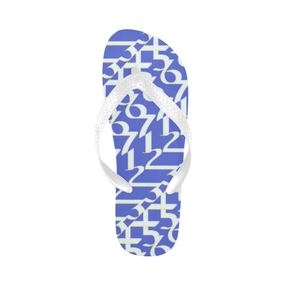 NUMBERS Collection 1234567 Sky Blue Flip Flops for Men/Women (Model 040)