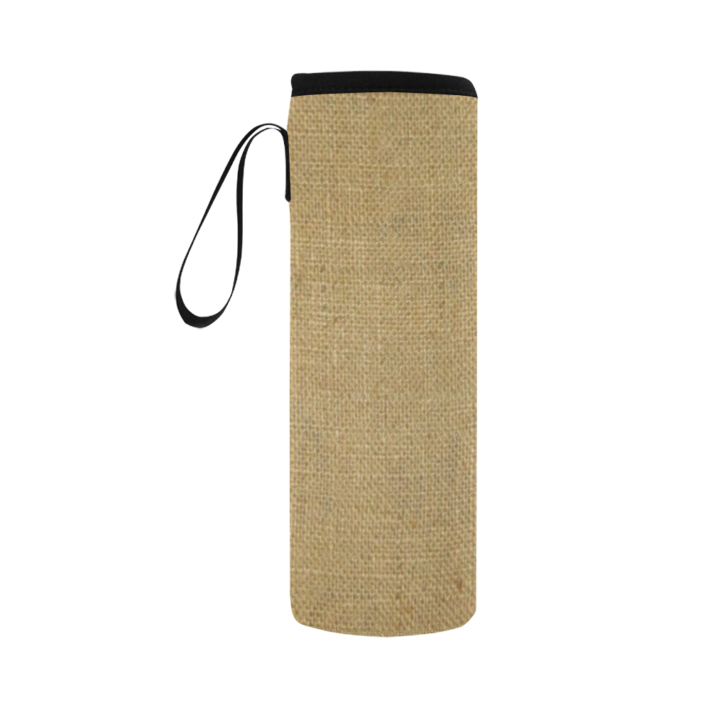 Burlap Coffee Sack Neoprene Water Bottle Pouch/Large