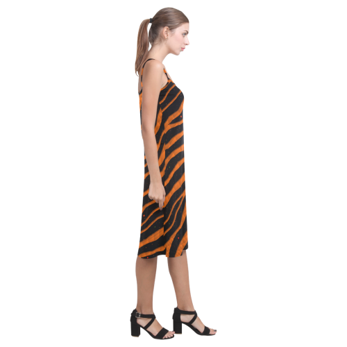 Ripped SpaceTime Stripes - Orange Alcestis Slip Dress (Model D05)