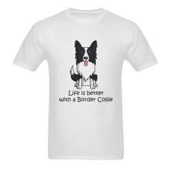 Life Is Better With A Border Collie Sunny Men's T- shirt (Model T06)