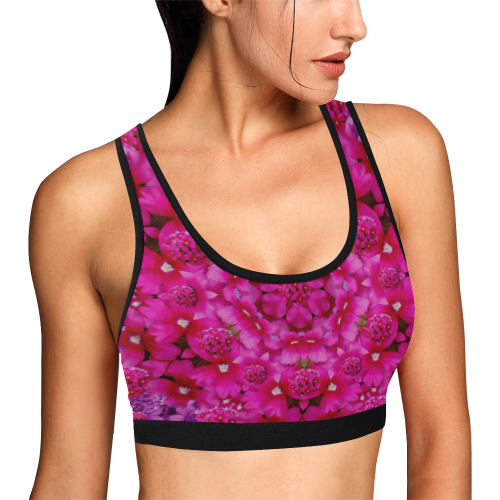 flower suprise to love and enjoy Women's All Over Print Sports Bra (Model T52)