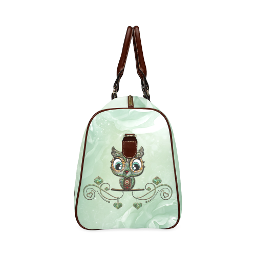 Cute little owl, diamonds Waterproof Travel Bag/Small (Model 1639)
