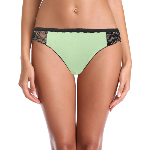 color tea green Women's Lace Panty (Model L41)