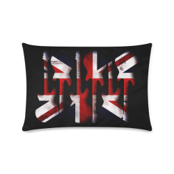Union Jack British UK Flag Guitars Black Custom Zippered Pillow Case 16"x24"(Twin Sides)