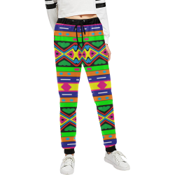 Distorted colorful shapes and stripes Unisex All Over Print Sweatpants (Model L11)