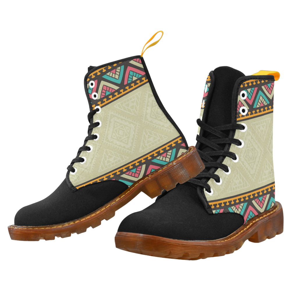 Beautiful Ethnic Tiki Design Martin Boots For Men Model 1203H