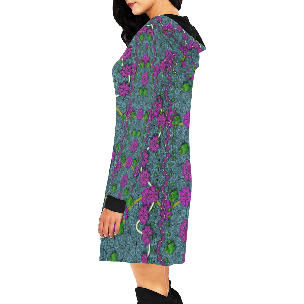 the most beautiful flower forest on earth All Over Print Hoodie Mini Dress (Model H27)