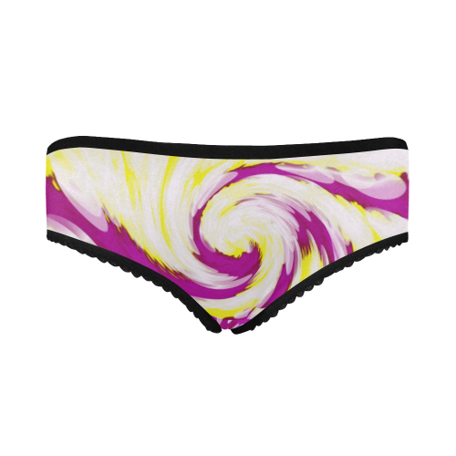 Pink Yellow Tie Dye Swirl Abstract Women's All Over Print Classic Briefs (Model L13)