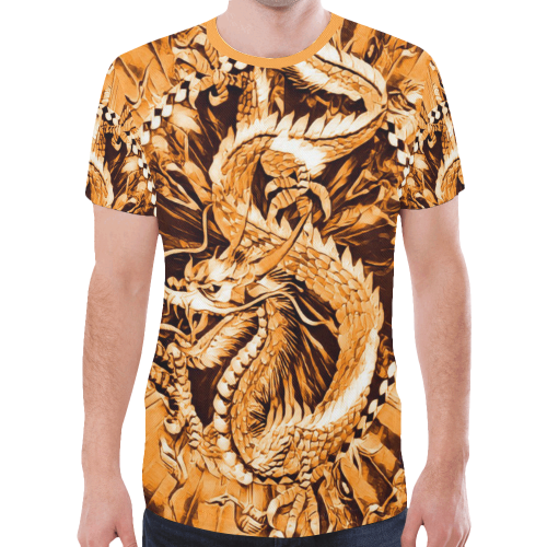 Awesome Chinese Dragon Blaze Graphic New All Over Print T-shirt for Men (Model T45)