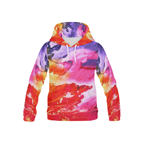 Red purple paint All Over Print Hoodie for Kid (USA Size) (Model H13)