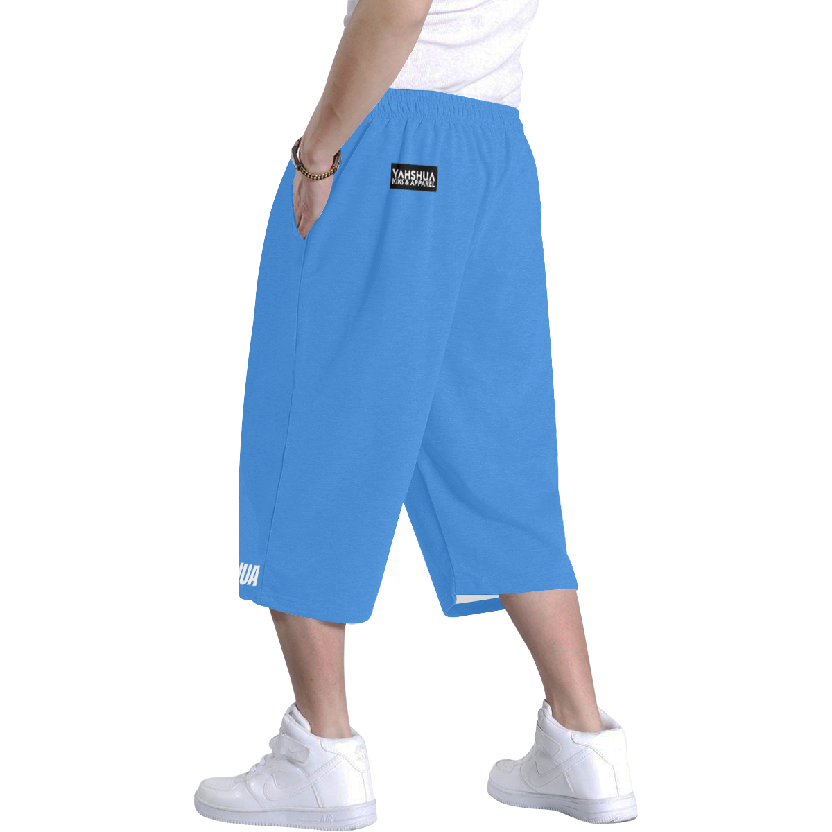 Yahshua Blue 2 Men's All Over Print Baggy Shorts (Model L37)
