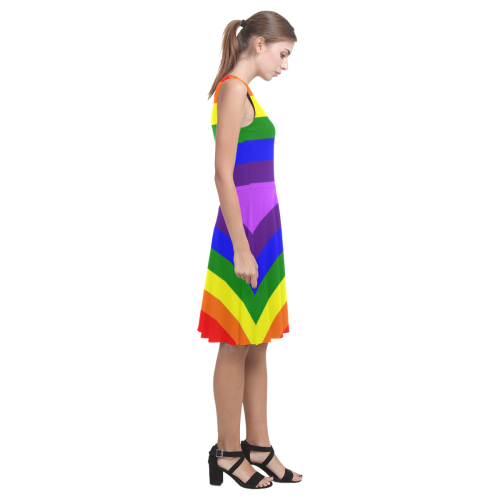 Rainbow Flag (Gay Pride - LGBTQIA+) Atalanta Casual Sundress(Model D04)