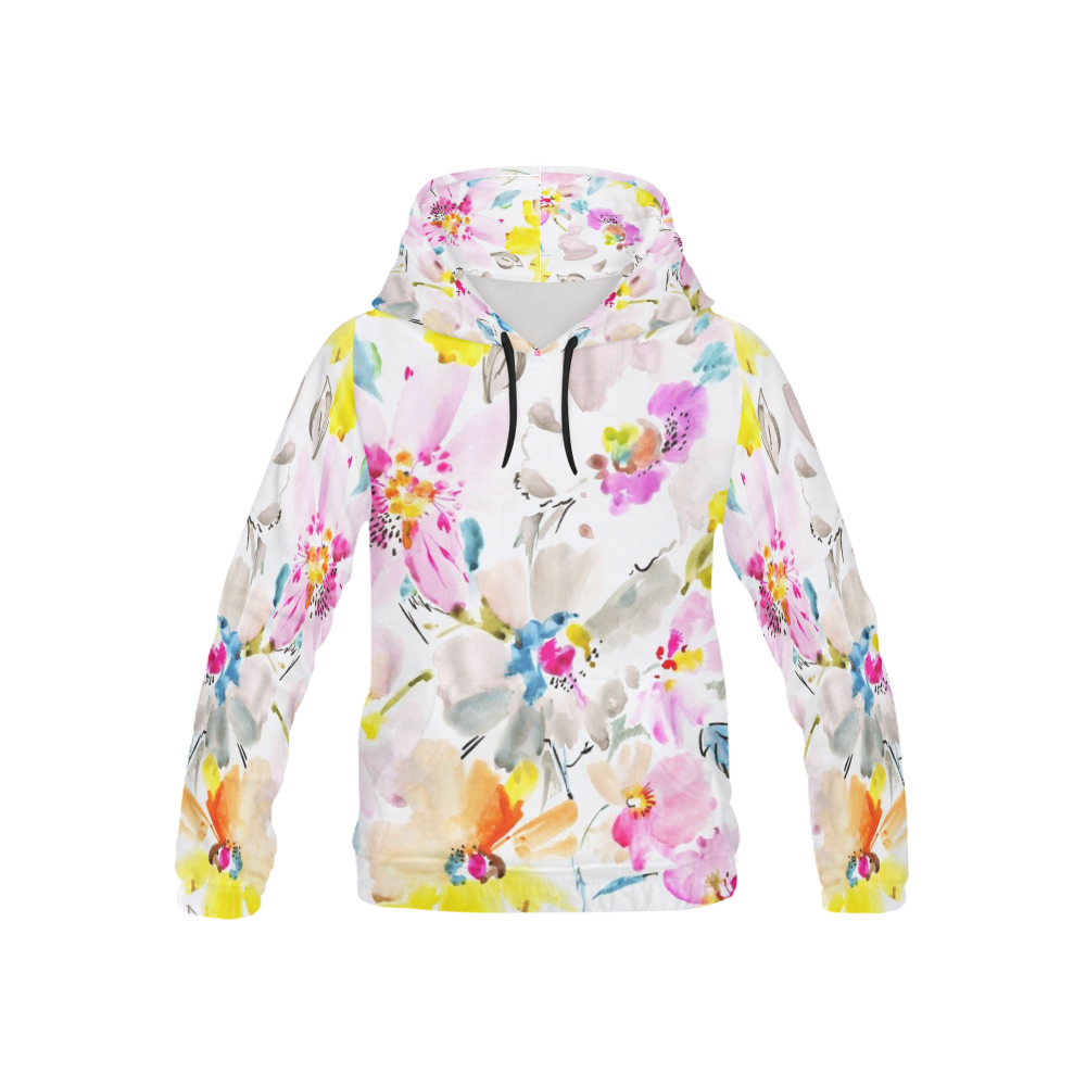 Floral Rainbow All Over Print Hoodie for Kid (USA Size) (Model H13)
