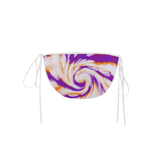 Purple Orange Tie Dye Swirl Abstract Custom Bikini Swimsuit Bottom