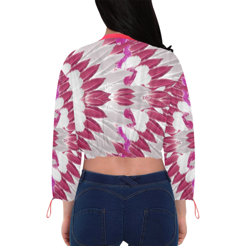 feathers 5 Cropped Chiffon Jacket for Women (Model H30)