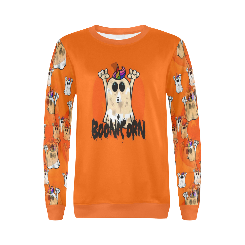 Boonicorn Halloween by Nico Bielow All Over Print Crewneck Sweatshirt for Women (Model H18)
