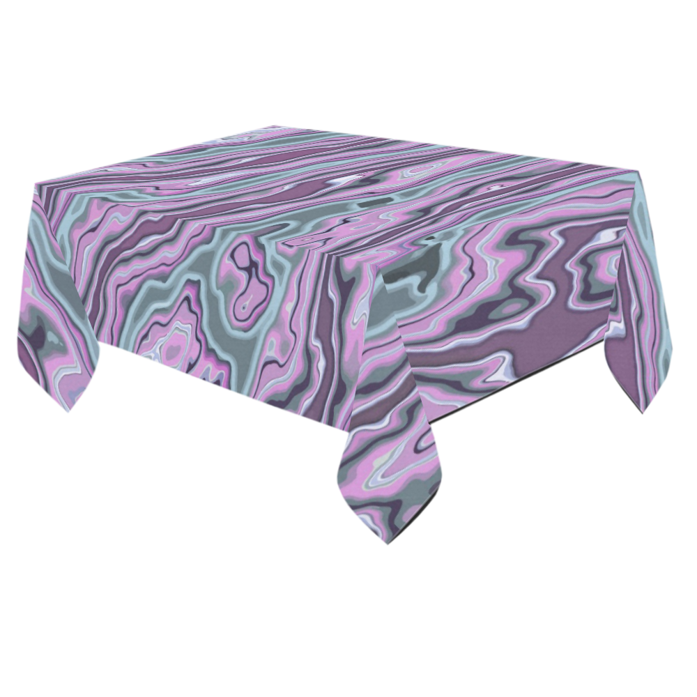 Purple marble Cotton Linen Tablecloth 60"x 84"