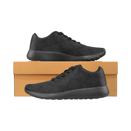 Black on Black Pattern Men's Running Shoes/Large Size (Model 020)