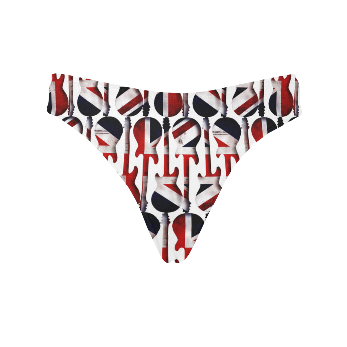 Union Jack British UK Flag Guitars Women's All Over Print Thongs (Model L30)