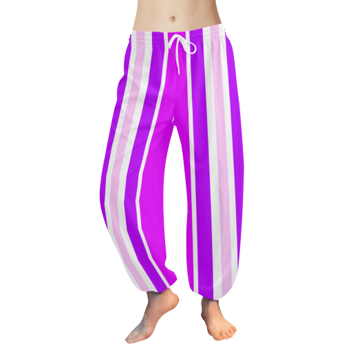 Summer Purples Stripes Women's All Over Print Harem Pants (Model L18)