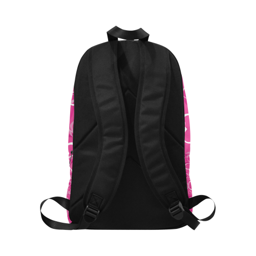 Ella heart background pink Fabric Backpack for Adult (Model 1659)