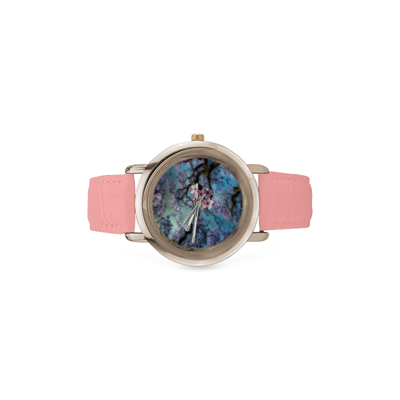 Cherry blossomL Women's Rose Gold Leather Strap Watch(Model 201)